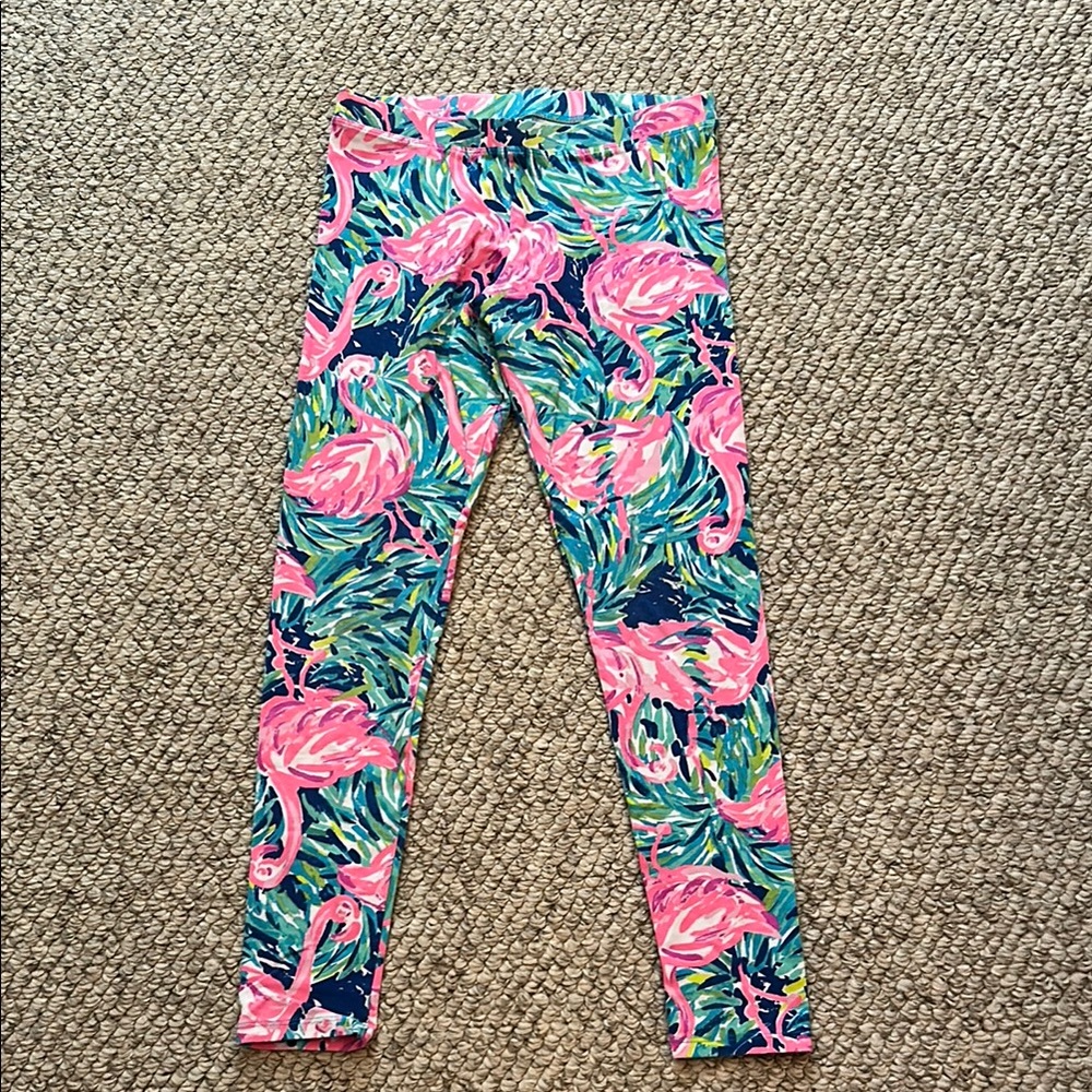 Lilly Pultizer Girls Flamingo Print Kids Leggings